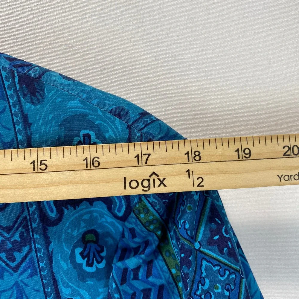 VTG Rare Steegan Handprinted Batik Cotto Men 40 Blue Geometric Sport Coat Ornate